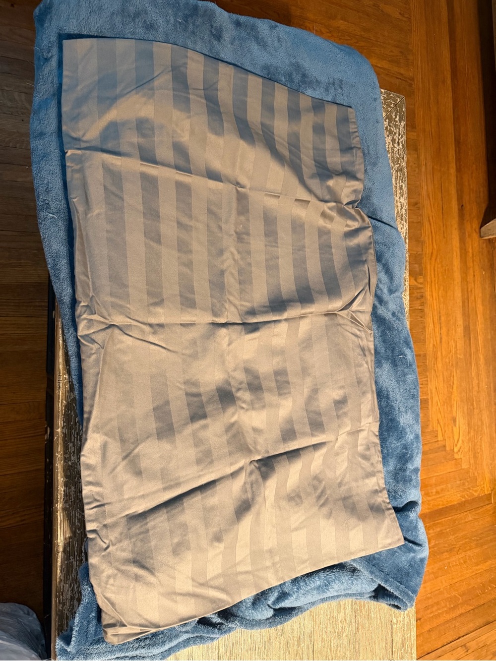 Gray Striped Single Pillowcase